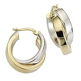 Modernes Design Celesta Gold Damen Creolen 333/- Gold 2,4cm Glänzend gelb 324310080-4