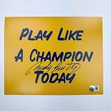 Autographed/Signed Rudy Ruettiger Play Like A Champion Today Notre Dame Irish 8x10 College Football Photo JSA COA