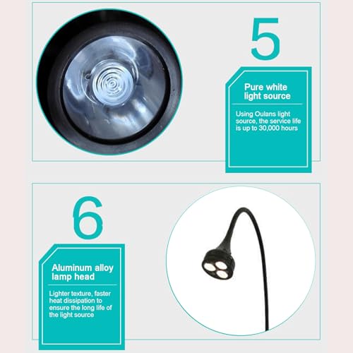 Lampe d'examen dentaire LED 9W flexible et mobile à luminosité réglable - 6