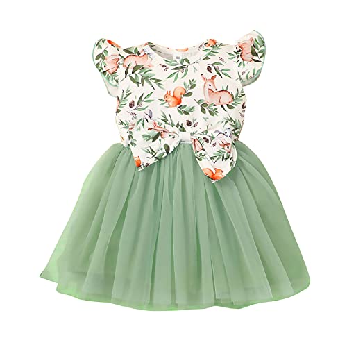 Vinuoker Toddler Girls Floral Dress Princess Tutu Dress Baby Girl Party Dress Little Girl Summer Outfits Size 1-5Years Light Green #TOP10