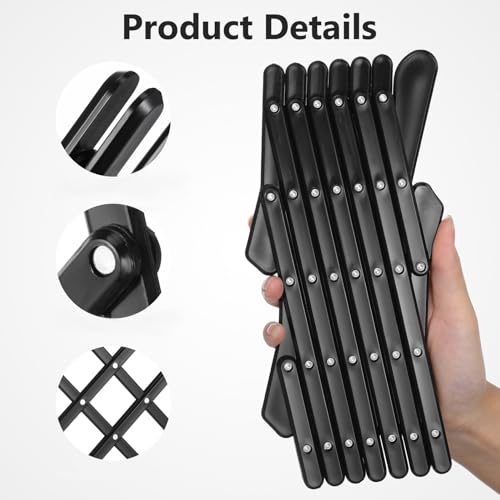 Barrière pour animaux extensible en PP noir grille ventilation auto - 4