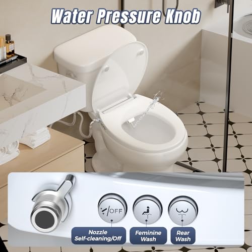 Miniatura 5 de Samodra Asiento Para Inodoro Forma O Bidet Taza De Baño Asiento Para Taza De Baño Lunette Bidet Para Inodoros Wc Con Freno De Caída Lavado De Caderas, Lavado Femenino Y Auto-Limpieza Forma O - Botón