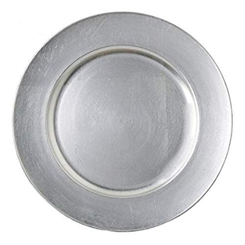 Tiger Chef 13-Inch Silver Metallic Charger Plates, Set Of 2,4,6, 12 Or 24 Dinner Chargers (12-Pack Silver Chargers Plates) #TOP15