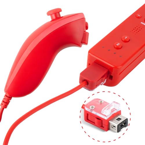 Image of LongLongJin Wii Controllers 4 Packs Nunchucks Remote joystick Compatible Wii Console & Wii U,Replacement for Nunchuck Controller,Compatible with Nintendo Games Gamepads (Pink+Sky Blue+Red+Dark Blue)