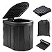 Generico WC Portatile da Campeggio, 28x33x30 cm, capacità 250 kg, Leggero 1,4 kg, con Sacca da Trasporto, Nero