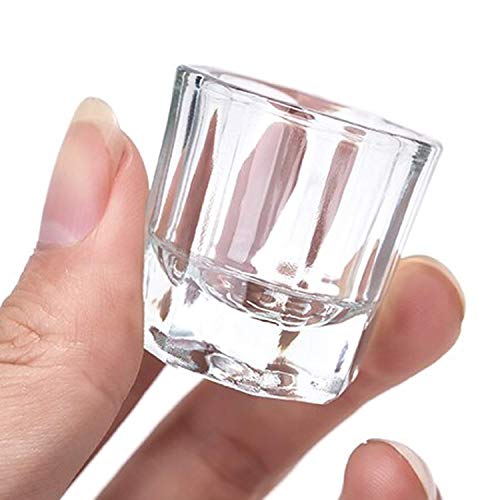 Karlash (Pack of 2) Nail Art Acrylic Liquid Powder Dappen Dish Nail Crystal Bowl Glass (Dappen Dish with Metal Lid)