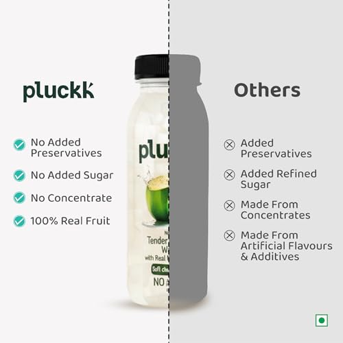 Image of Pluckk 100% Natural Tender Coconut Water with Real Malai Chunks - Hydration With Potassium & Electrolytes, 200 ml |No Preservatives | No Concentrates