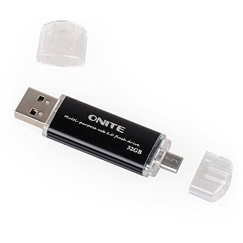 Onite 32G Black CoolFlash 2 in 1 OTG Micro USB Flash Drive Disk for Samsung Galaxy S7 S6 S5 S4 S3 S2, Tab, Note 4 3 2, LG L9 K8 K7, G4 G3, Lumia 920, Moto G5 G4 G