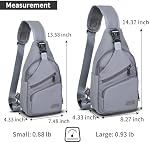 AMJ Sling Bag for Hiking and Outdoor, Crossbody Shoulder Backpack, Travel Chest Bag Daypack for Men & Women (Leather Gray, Large)