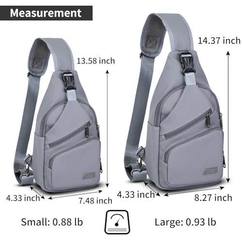 AMJ Sling Bag for Hiking and Outdoor, Crossbody Shoulder Backpack, Travel Chest Bag Daypack for Men & Women (Leather Gray, Small) by AMJ - Image 2