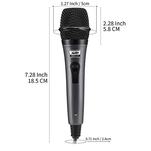 Moukey Dynamisches Mikrofon, Metall Karaoke Handmikrofon MWm-5 mit 4M/13ft XLR-Kabel für Karaoke, PA-Lautsprecher, Amp… - Image 6