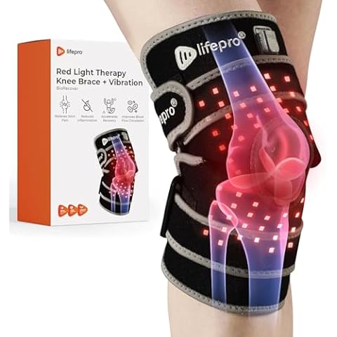 LifePro Vibration Red & Near Infrared Light Therapy Knee Brace - Adjustable Red Light Therapy for Knee Pain Relief Device - Infrared Light Therapy for Faster Recovery - Great for Athletes & Beyond Cover