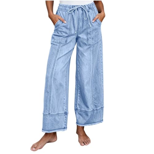 Jean large femme taille élastique ajustable - Finis les pantalons d'été trop serrés