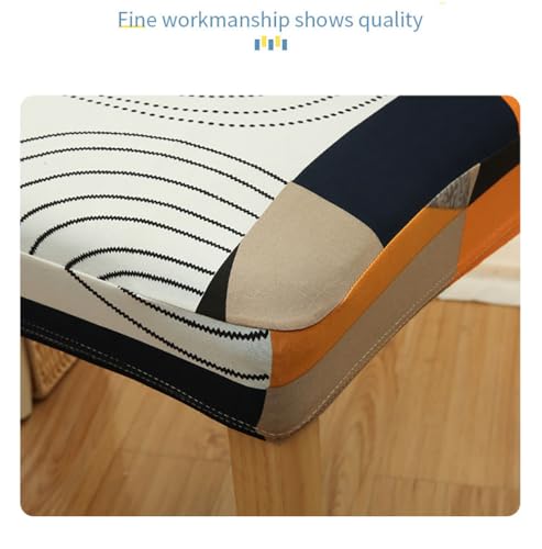Image of P-PLUS INTERNATIONAL Dining Room Chair Covers - Elastic Parson Chair Covers - Printed Kitchen Chair Protector - Waterproof Chair Slipcovers (Set of 4)