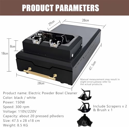 TUPOSTAR Elektrischer Espresso-SiebträGer-Reinigungsschaber, 300 U/Min Edelstahl-Kaffee Griff-ReinigungsgeräT, FüR Verkostungsveranstaltungen,Schwarz