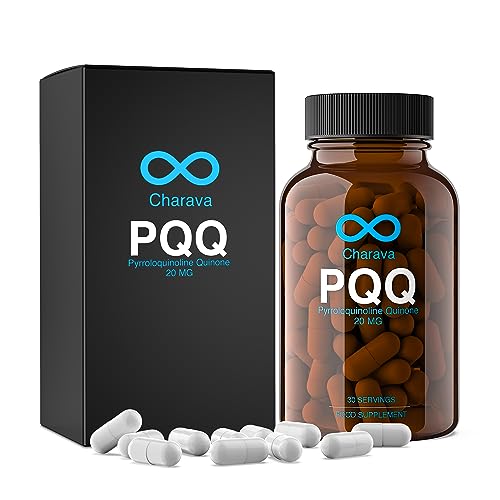 Charava PQQ 20mg - 30 Servings - 99%+ Highly Purified and Highly Bioavailable - Pyrroloquinoline Quinone Supplement - 30 Capsules