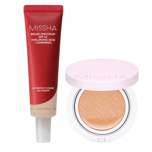 MISSHA BB Cream & Magic Cushion No.21 Korean Dewy Base Makeup Set