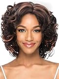 SEVENCOLORS Wigs for Black Women Afro Short Curly Bob Wigs Synthetic Hair African American Wig Natural Looking Glueless Big Curly Wigs(Brown Mixed Blonde)