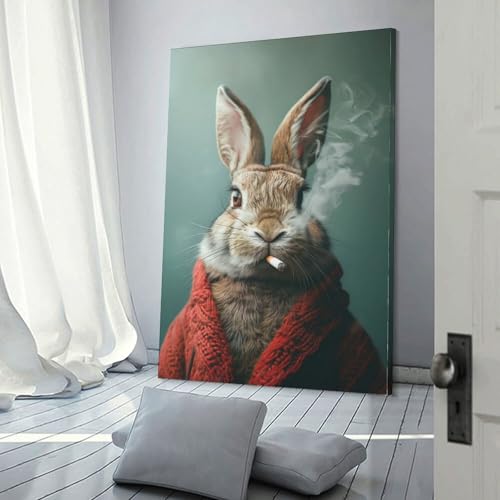 Affiches de lapin retraité amusantes pour créer une ambiance insolite aux toilettes