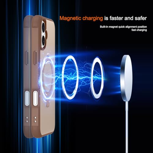 CHAOFEnG Magnetic Compatible with iPhone 16 Plus Case with Stand [Military Grade Drop Tested][Compatible with Magnet] Ring Translucent Slim Hard Back Soft Edge, Desert Gold by CHAOFEnG - Used condition - Image 3