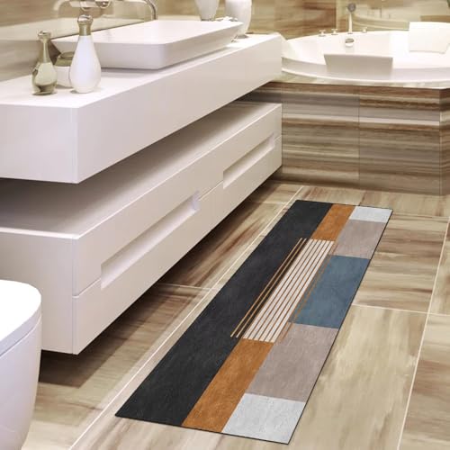 Alfombra patchwork de cocina lavable multicolor de 110 x 150 cm 4