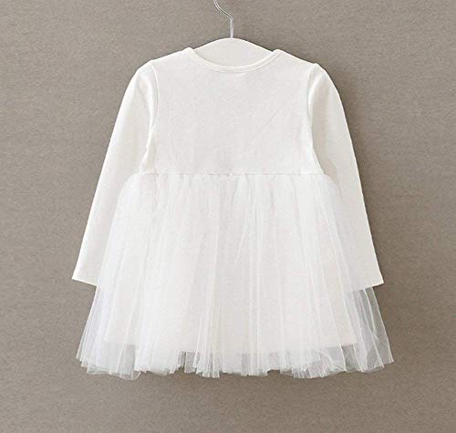 GSVIBK Toddler Tutu Dress Long/Sleeveless Baby Girl Cotton Tulle Dresses Infants Sundress Summer 2Years White 9440 - Thumbnail 2