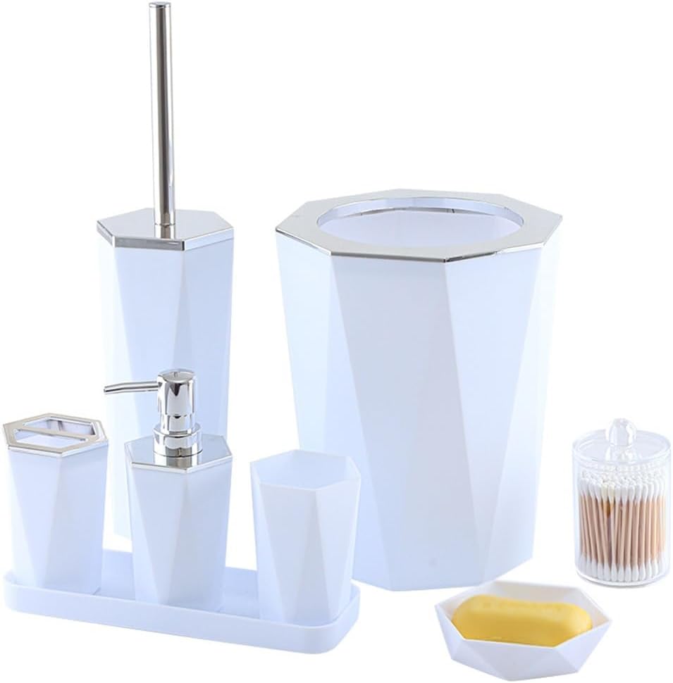 Bathroom Supplies Tray Bath Set Bath Bottle Set Cotton Swab Box Cotton Can(Black)