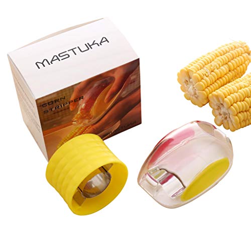 FLASH SALE!!! MASTUKA Corn Stripping Tool - Set of 2 Corn Stripper,Corn Cob Peeler Corn Remover Corn Kerneler with Stainless Steel Blades and Hand Protector
