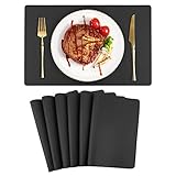 ✅ PU LEDER & Doppelseitige Verwendung: Die Platzset 6er Sets 42x30cm bestehen aus umweltfreundlichem PU-Leder,sind langlebig und verformen nicht. Die Sets können Ihren Tisch nicht nur effektiv vor Kratzern und Flecken schützen , sondern verlängern auch die Lebensdauer Ihres Tisches. 2MM dickes Platzset ist weich und strukturiert,ohne Vorder- und Rückseite,zweischichtig.