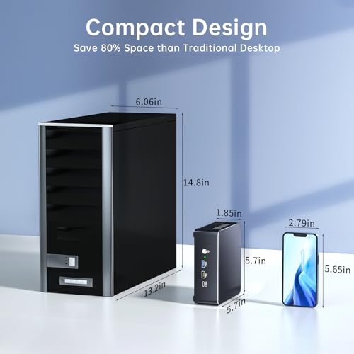 msecore Mini PC com Core i9-13900H, 14 núcleos até 5,4 GHz, 64G RAM 1T SSD Desktop Computador, Dual