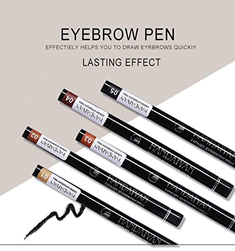Tattoo Eyebrow Pen, Four-Fork Lasting Liquid Eyebrow Pencil With A Micro-Fork Tip Applicator Precisely, 3D Natural Wild Eyebrow Maker Pen For Beginners, 24-Hour Waterproof & Sweat-Proof (#02 Hemp Gray) #TOP5