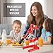 Eurolux Cast Iron Citrus Juicer | Extra-Large Commercial Grade Manual Hand Press | Heavy Duty Countertop Squeezer for Fresh Orange Juice (Bonus Stainless Steel Cup) (Red)