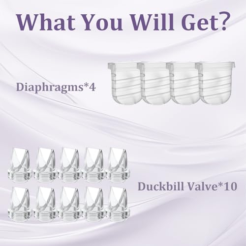 Image of 14Pcs Duckbill Valves Silicone Diaphragms for Lansinoh Discreet Duo, eufy S1 Pro /S1 /E10, Nuliie S32 Breast Pump Replacement Pump Parts Accessories