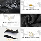 OneTigris Hundemantel, STORMWALL Wasserdicht Hundejacke mit Verstellbarer Rückenlänge Fleecefutter Reflektierend und Fellkragen für Wanderungen Outdoor für Mittelere & Große Hunde Schwarz M