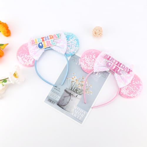 Image of DRESHOW Mouse Ears Bow Headbands Glitter Party Decoration Cosplay Costume for Women