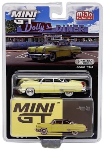 True Scale Miniatures Model Car Compatible with 1954 Lincoln Capri Premier Yellow 1/64 Diecast Model Car MGT00561