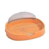 Removable Mesh Dog Toilet Portable Pet Potty Dogs Potty Stainless Steel Mesh Frame Easy to Clean Splash-proof Baffle Design Suitable for Small Dogs Can Be Use with Urine Pads / Dog Litter(Orange)