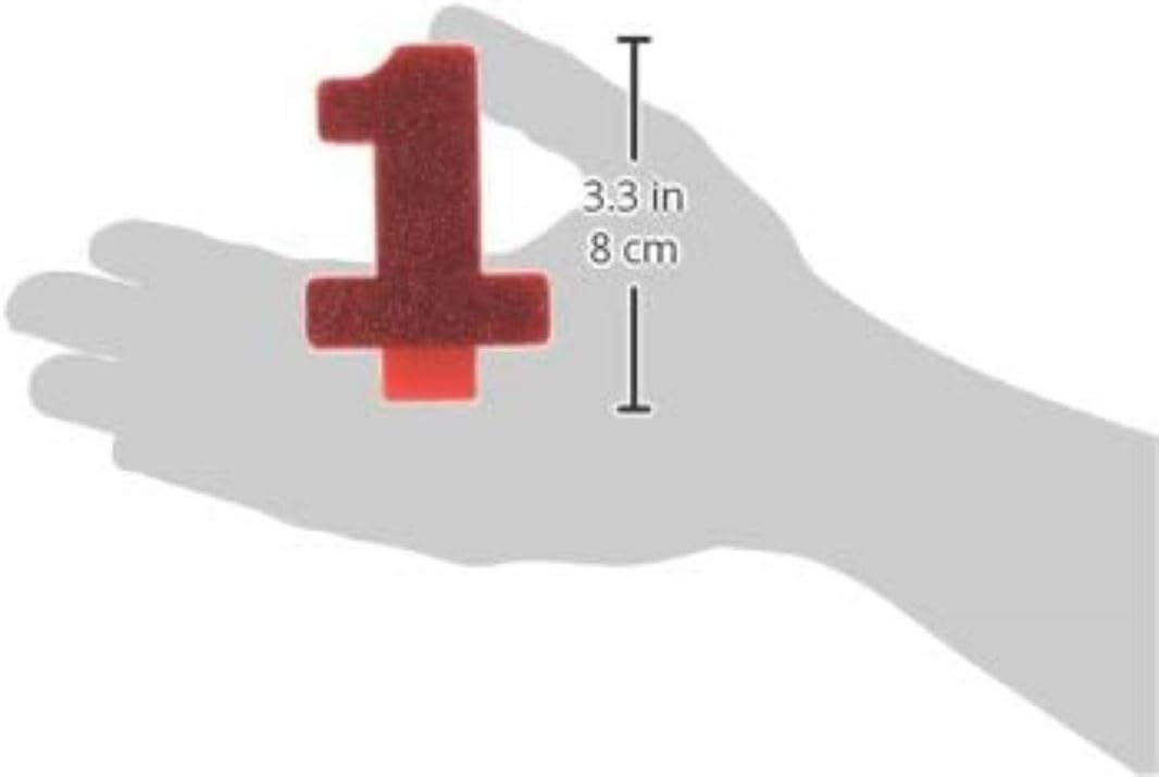 Glitter Red Number 1 Candle - 3 1/4", 1 Pc