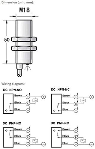 ATO Laser Sensor, Vibration/Thickness Measurement, M18, Range 300mm Diffuse Reflection Laser Sensor