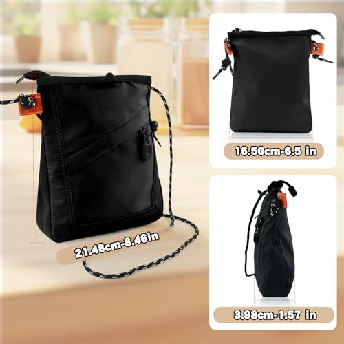 Andiker Cell Phone Crossbody Bag, Nylon Waterproof Small Crossbody Bag with Adjustable Drawstring Strap for Men and Women2