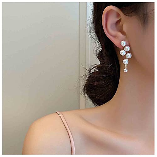 Yheakne Boho Pearl Drop Dangle Earrings Grape Pearl Tassel Earrings Gold Cluster Pearl Stud Earrings Vintage Earrings Jewelry For Women And Girls #TOP28