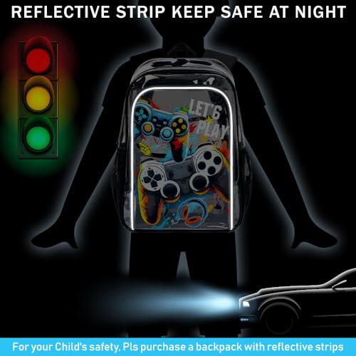 Image of KLFVB 3PCS Clear Backpack for Girls and Boys, Kids See Through Backpacks Stadium Approved, Transparent Bookbag for Elementary