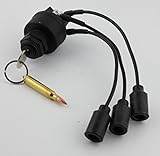 24V Black Military HUMVEE Keyed 151 Army Jeep Key Starter Ignition Switch + Keychain - M998 HMMWV M
