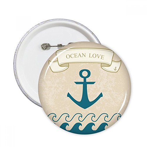 Badge ancre océan et voile ronde en lot de 5 pièces pour customiser vos vêtements