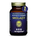 HealthForce SuperFoods Shilajit Supreme 400 mg - 120 VeganCaps - Pack of 2 - Ayurvedic Supplement...
