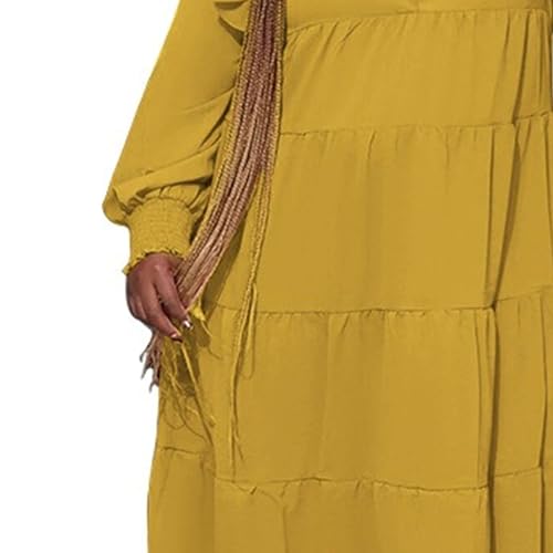 Robe à manches longues à volants au style fluide et décontracté - 4