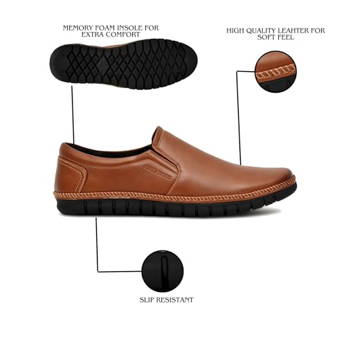 Image of Men's Highly Comfortable Flexible Leather Shoe Stylish Classy Office Wear /Slip-on /Brouges /Derby Formal Shoes (BY-46001)