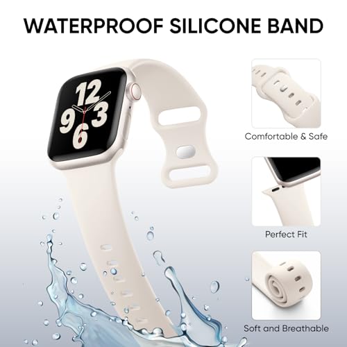 Silicone Band Compatible with Apple Watch Bands for Women 40mm 44mm 45mm 46mm 38mm 41mm 42mm 49mm Ultra Men, Sport Strap for iWatch Bands Series 10 9 8 7 6 5 4 3 SE