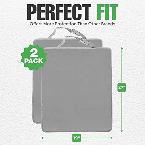 Image of lebogner Back Seat Cover for Kids, 2 Pack X-Large Waterproof Kick Mats Backseat Protector, Durable Car Seat Back Protectors for Vehicles to Protect from Dirt, Mud & Scratches, Fits Most SUVs, Grey
