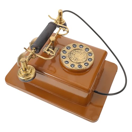 Téléphone Vintage Mural en Fer Cadran Rotatif Déco Bureau Vitrine